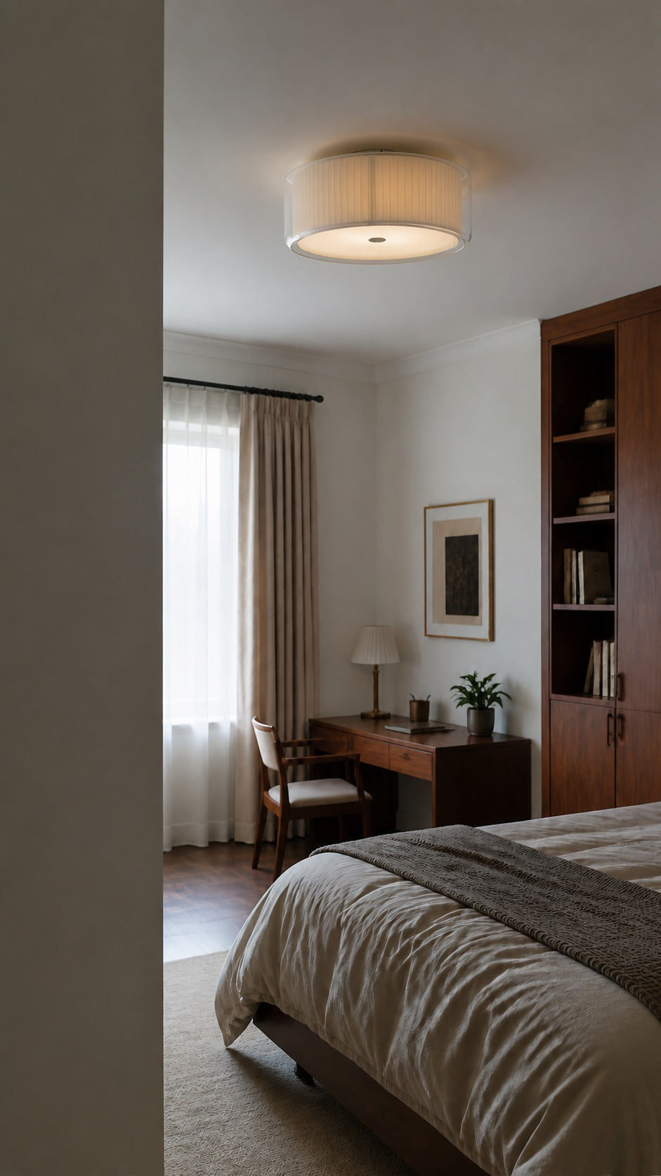 Mercer ribbed glass flush mount ceiling light