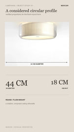 Mercer ceiling light object study, 44 cm diameter and 18 cm height