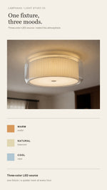 Mercer ceiling light with warm, natural, and cool three-color LED moods