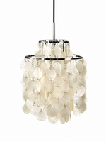 Chrome natural shell chandelier, 2 tiers, 28 cm diameter
