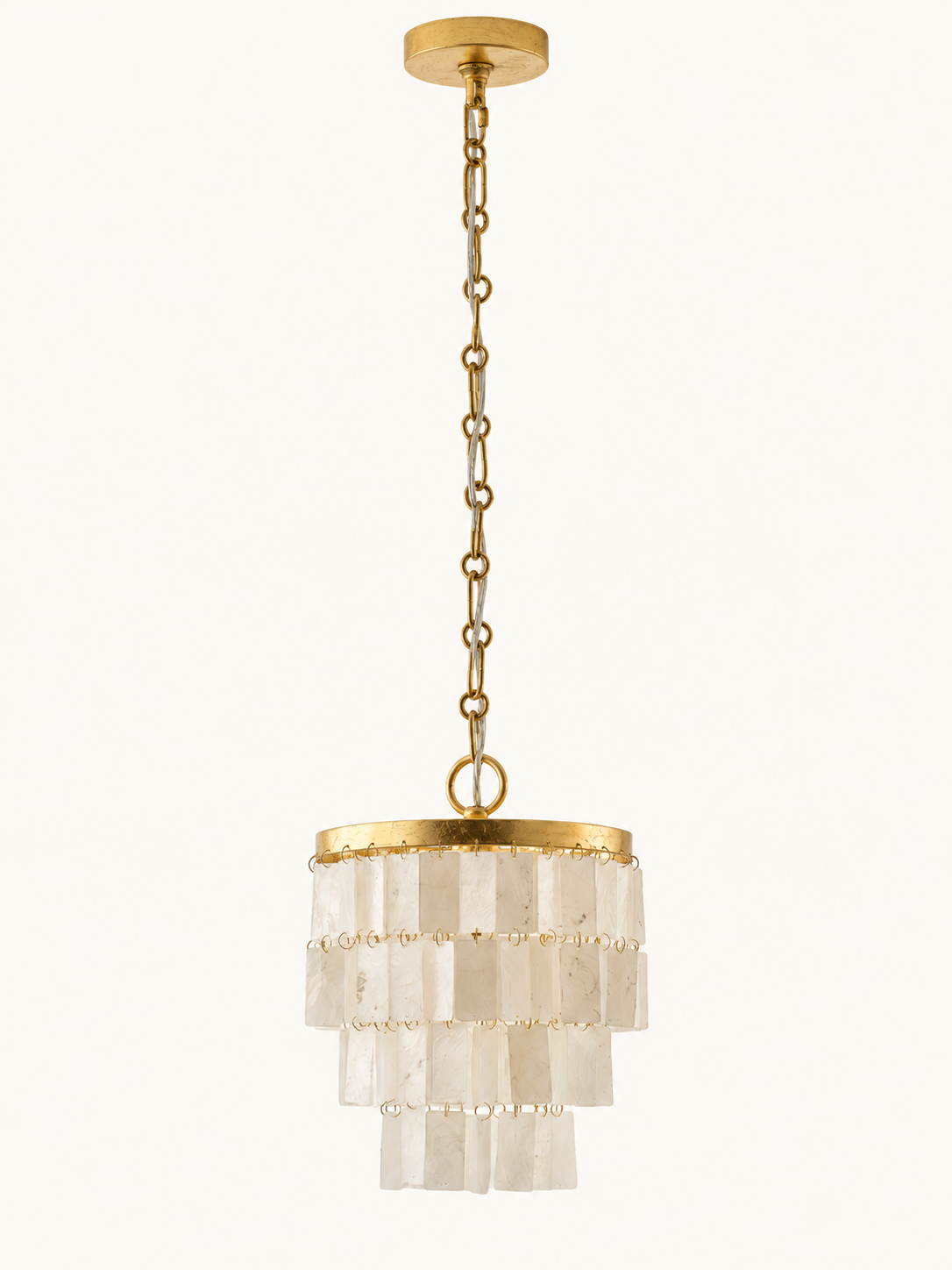 Rectangular Shell Cascade Pendant off