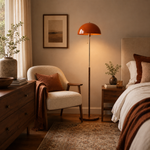 Walnut & Amber Color Floor Lamp