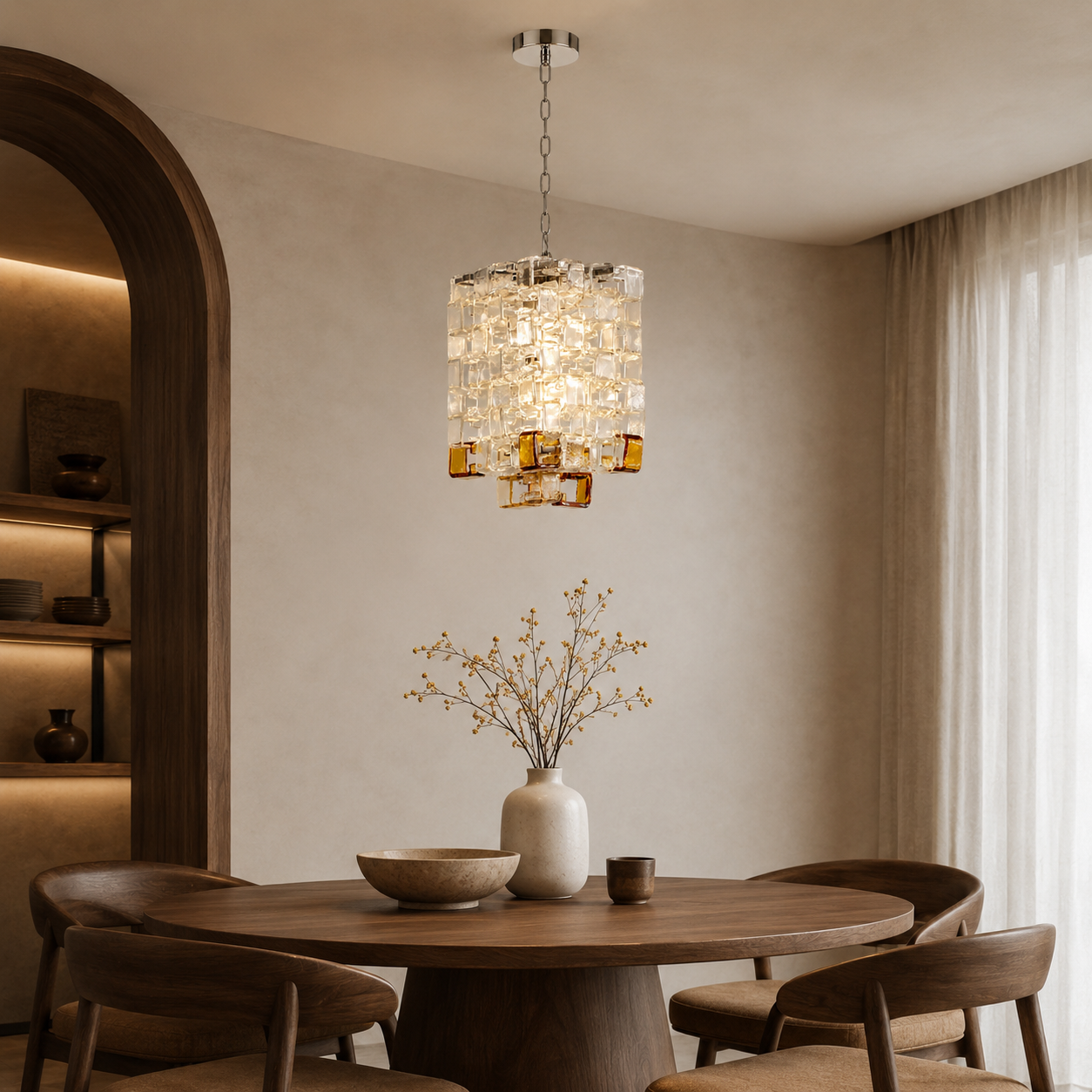 Murano Sugar Cube Glass Pendant Light