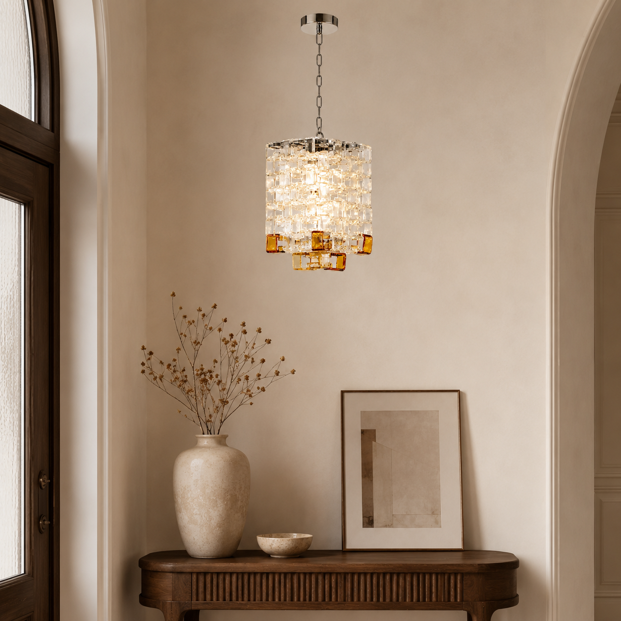 Murano Sugar Cube Glass Pendant Light