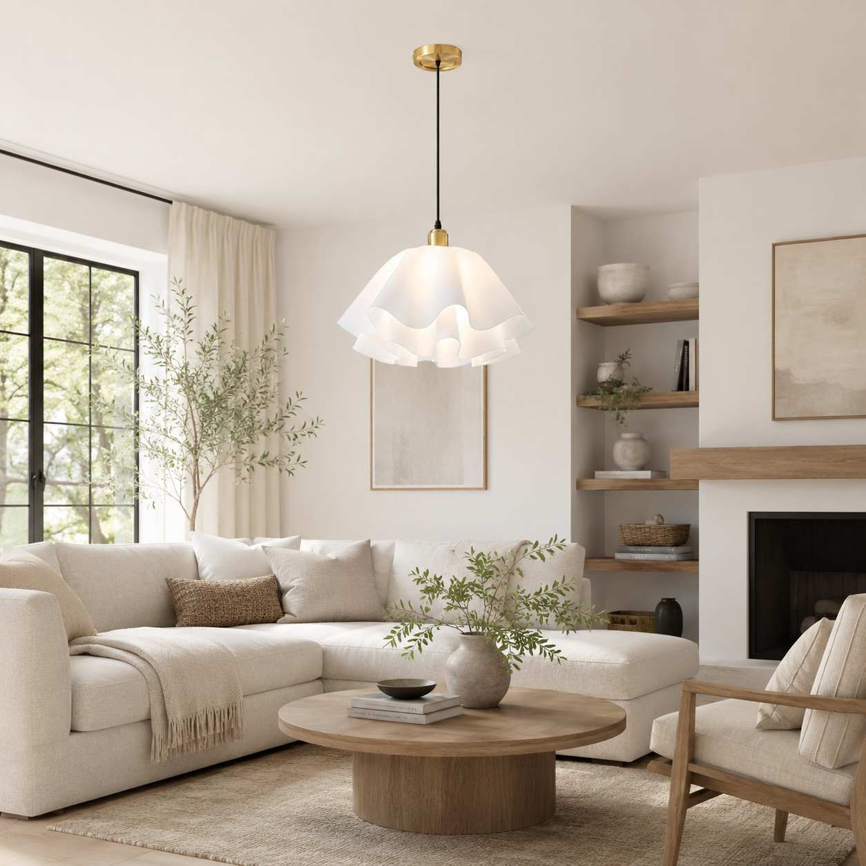 Petal-Shaped Pendant Light