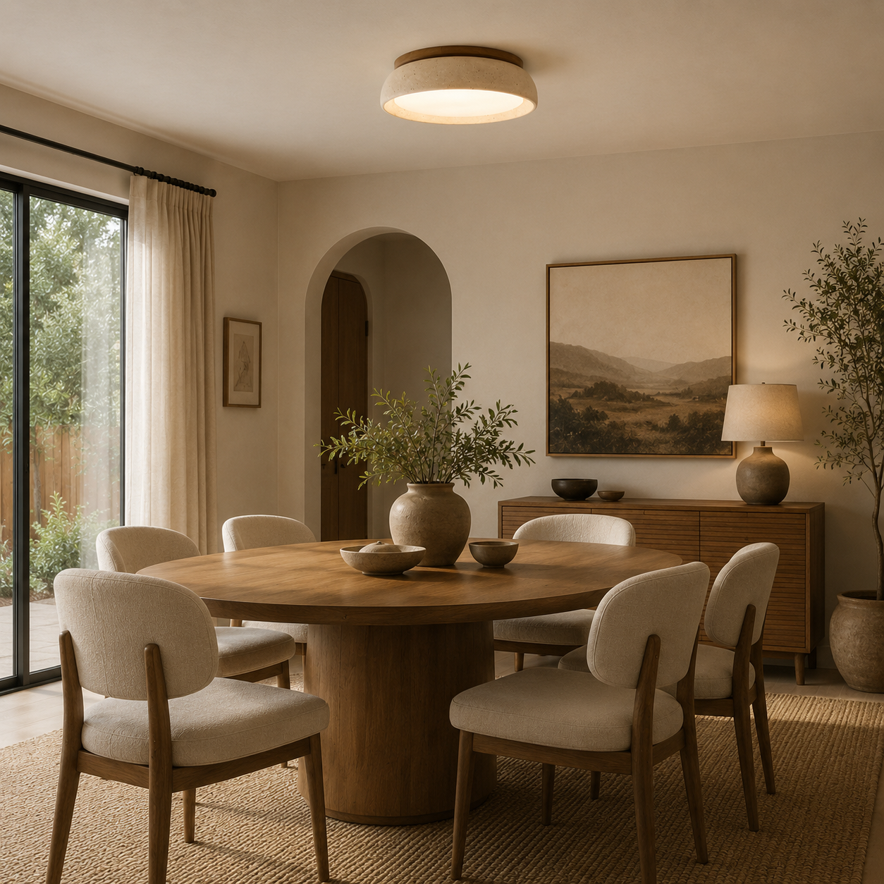 Travertine Ceiling Light