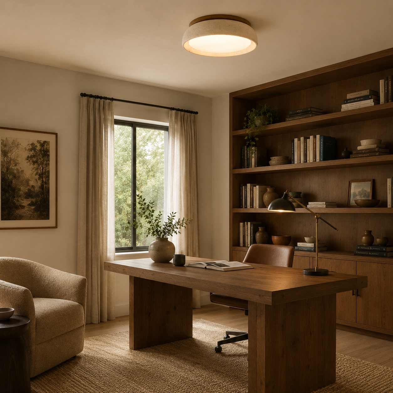 Travertine Ceiling Light