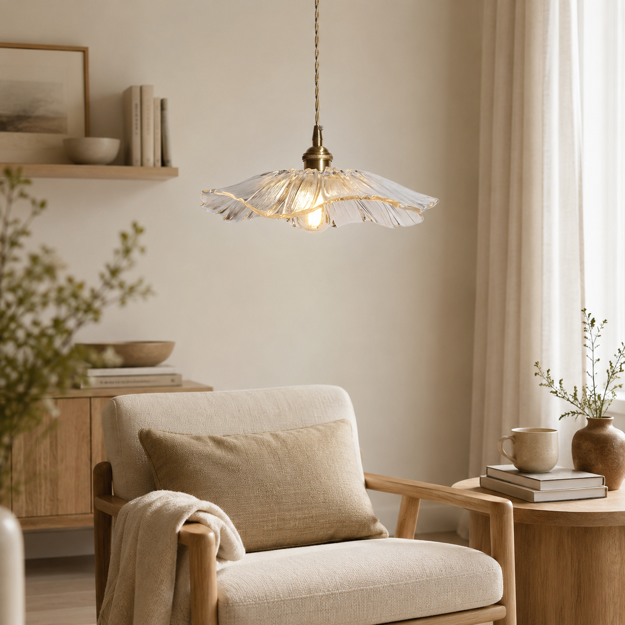 LAMPHAHA Flower Glass Pendant Light