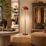 Walnut & Amber Color Floor Lamp
