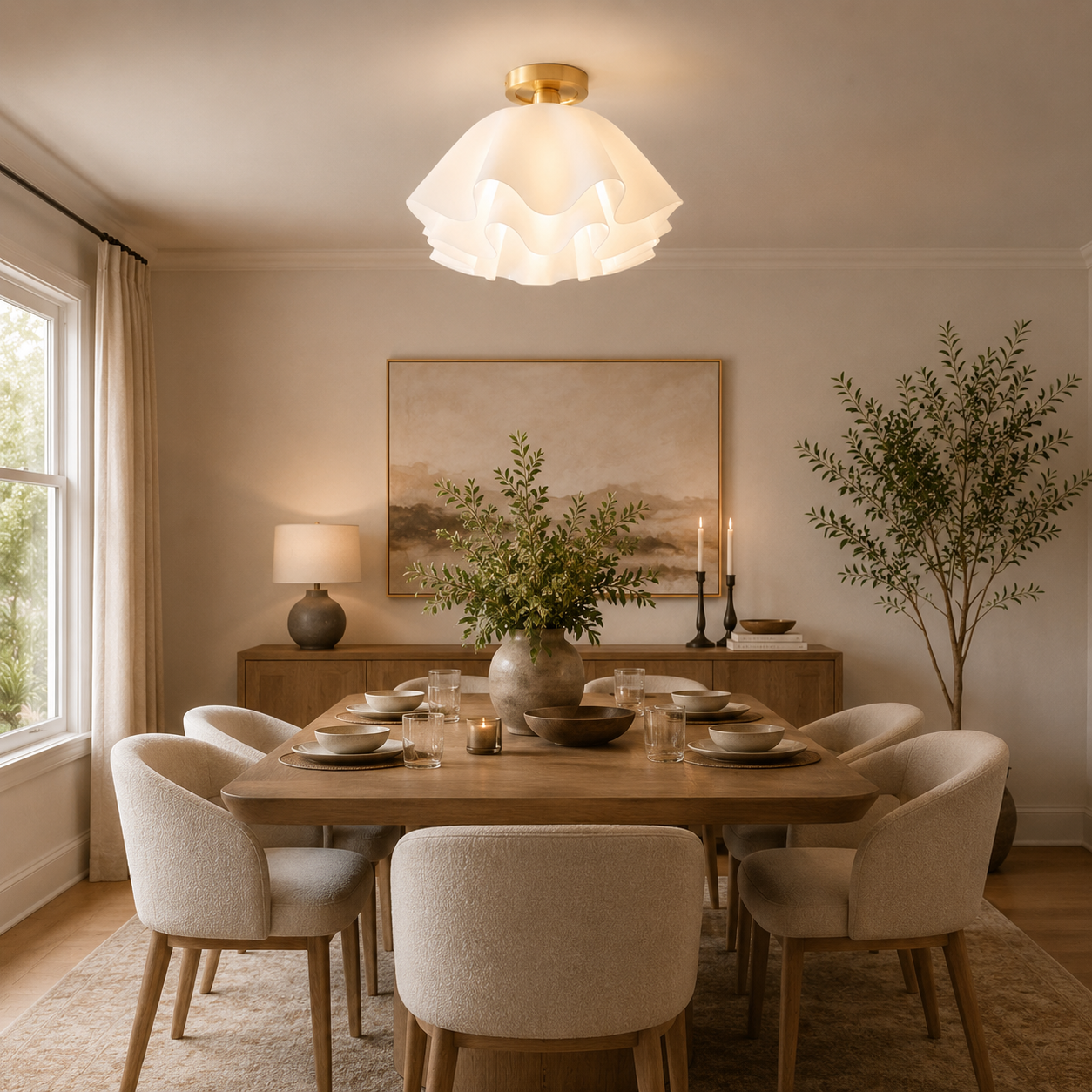 Petal-Shaped Ceiling Light