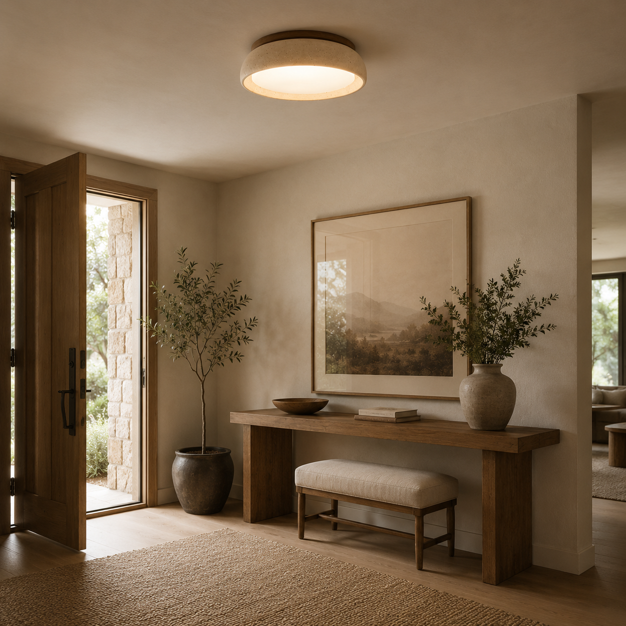 Travertine Ceiling Light