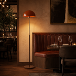 Walnut & Amber Color Floor Lamp