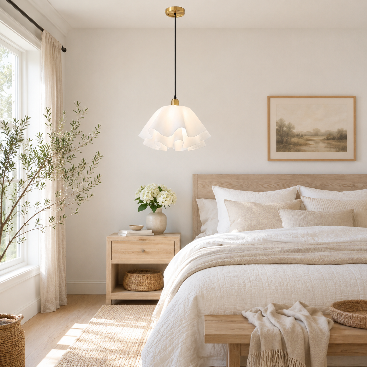 Petal-Shaped Pendant Light