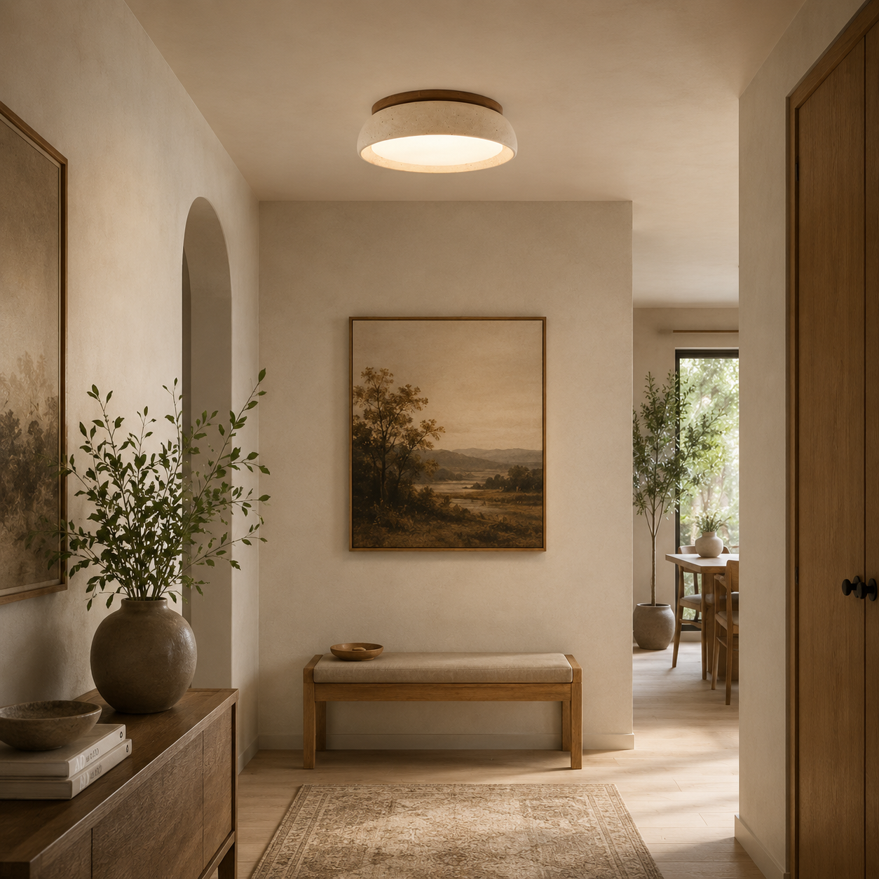 Travertine Ceiling Light