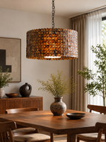 Mica Disc Drum Pendant in a refined interior, 3:4 scene hero