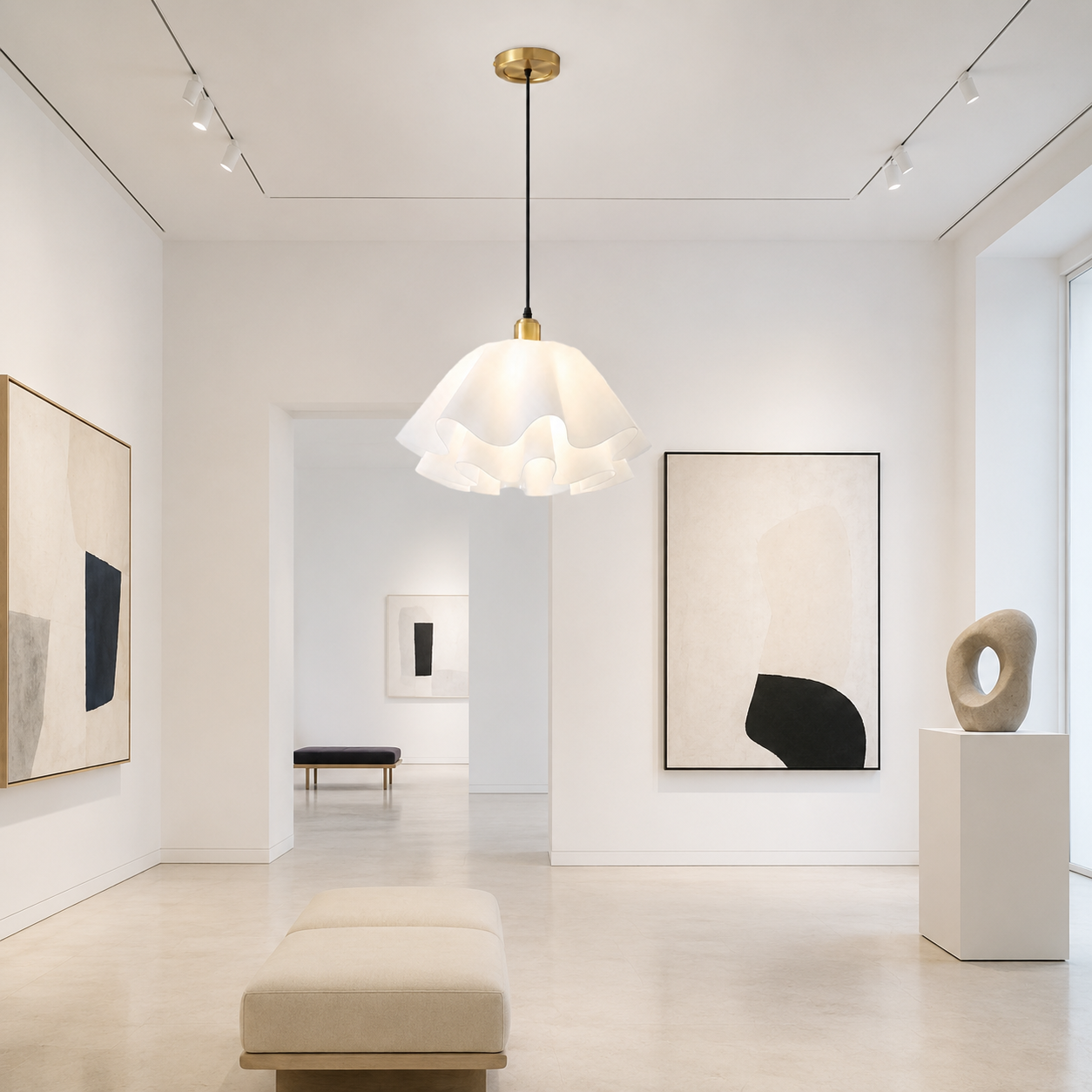 Petal-Shaped Pendant Light