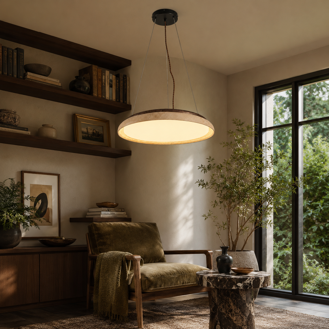 Travertine Pendant Light