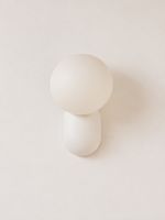 white capsule and opal globe wall light