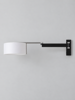 Black and Chrome Swing Arm Wall Lamp, side view