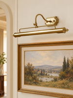 Adjustable Metal Picture Light in Copper or Chrome, room setting
