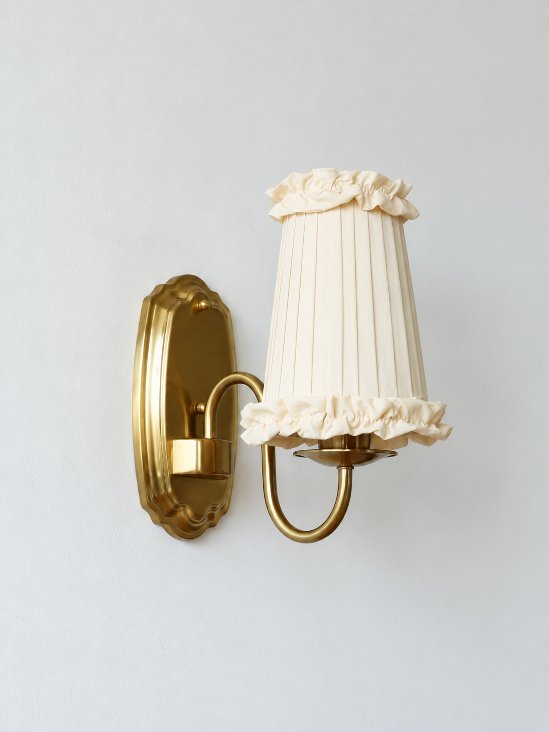 Fabric shade loop wall sconce cream