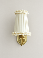 Fabric shade loop wall sconce cream front