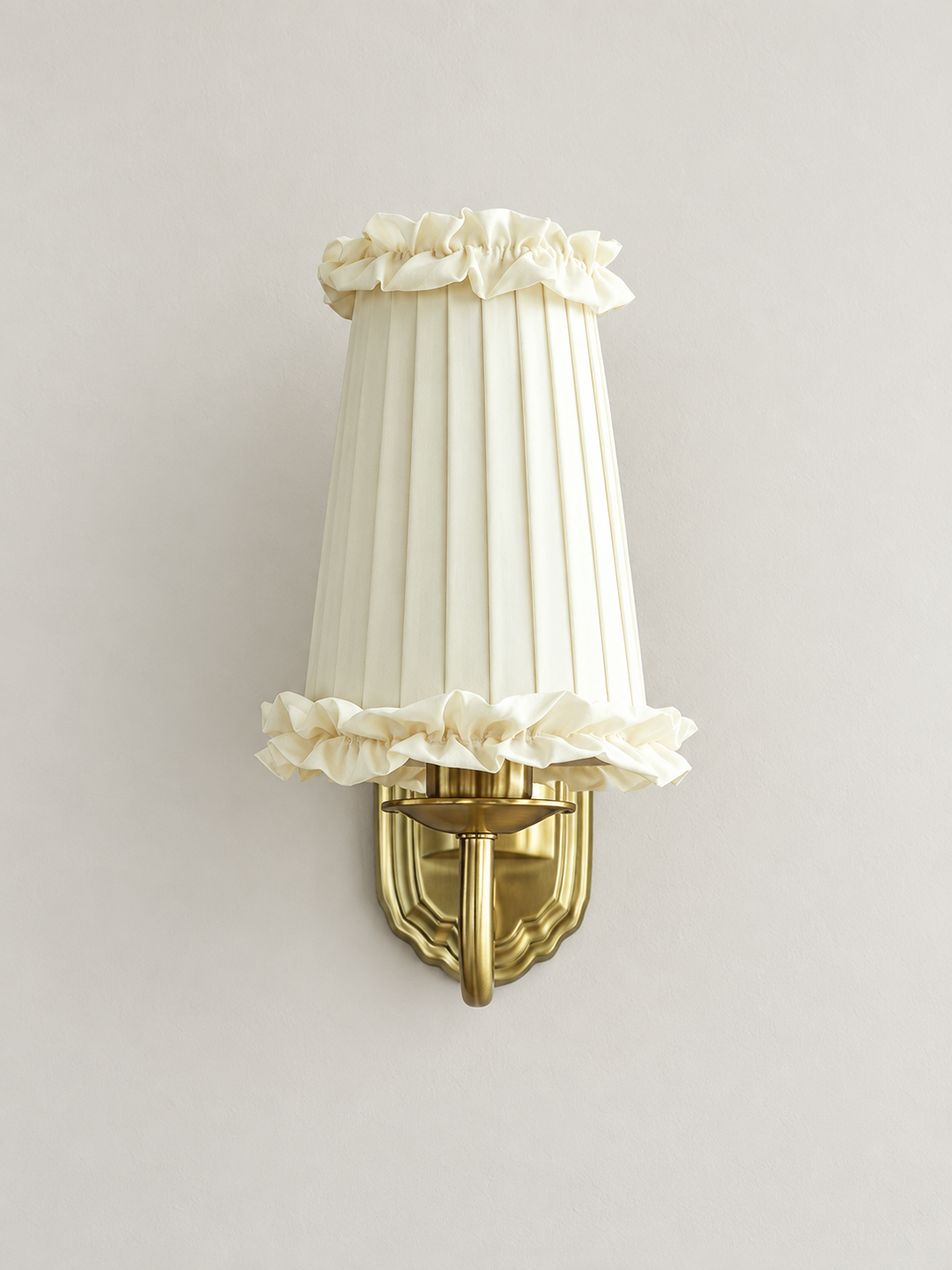 Fabric shade loop wall sconce cream front