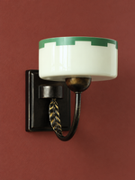 Green rim glass wall sconce detail