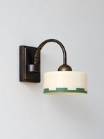 Green rim glass wall sconce downward