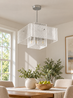Ribbed acrylic square pendant small hero