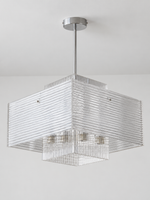 Ribbed acrylic square pendant large