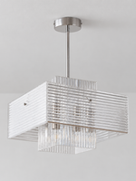 Ribbed acrylic square pendant small