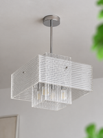 Ribbed acrylic square pendant detail