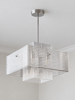 Ribbed acrylic square pendant small angle