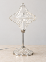 Sculpted glass star table lamp silver