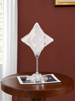 Sculpted glass star table lamp silver scene