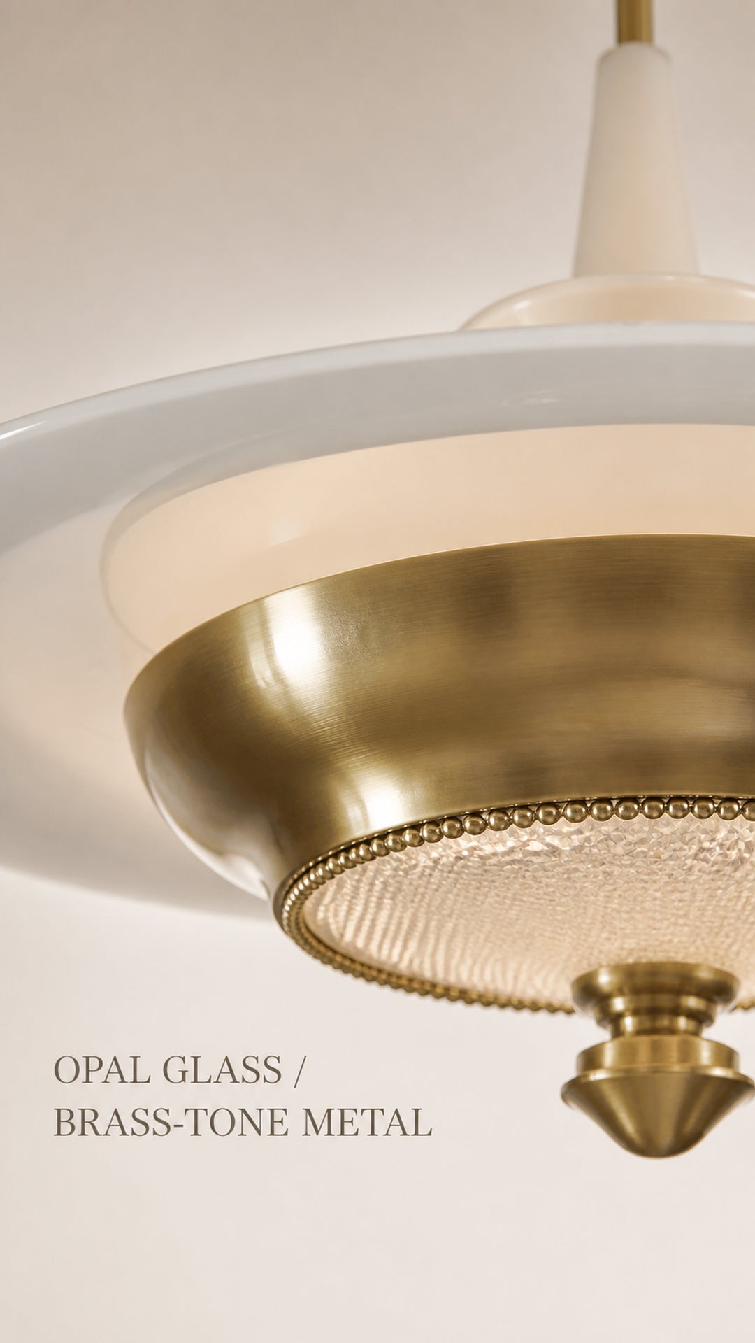 Aurelia Halo opal glass and brass-tone metal detail