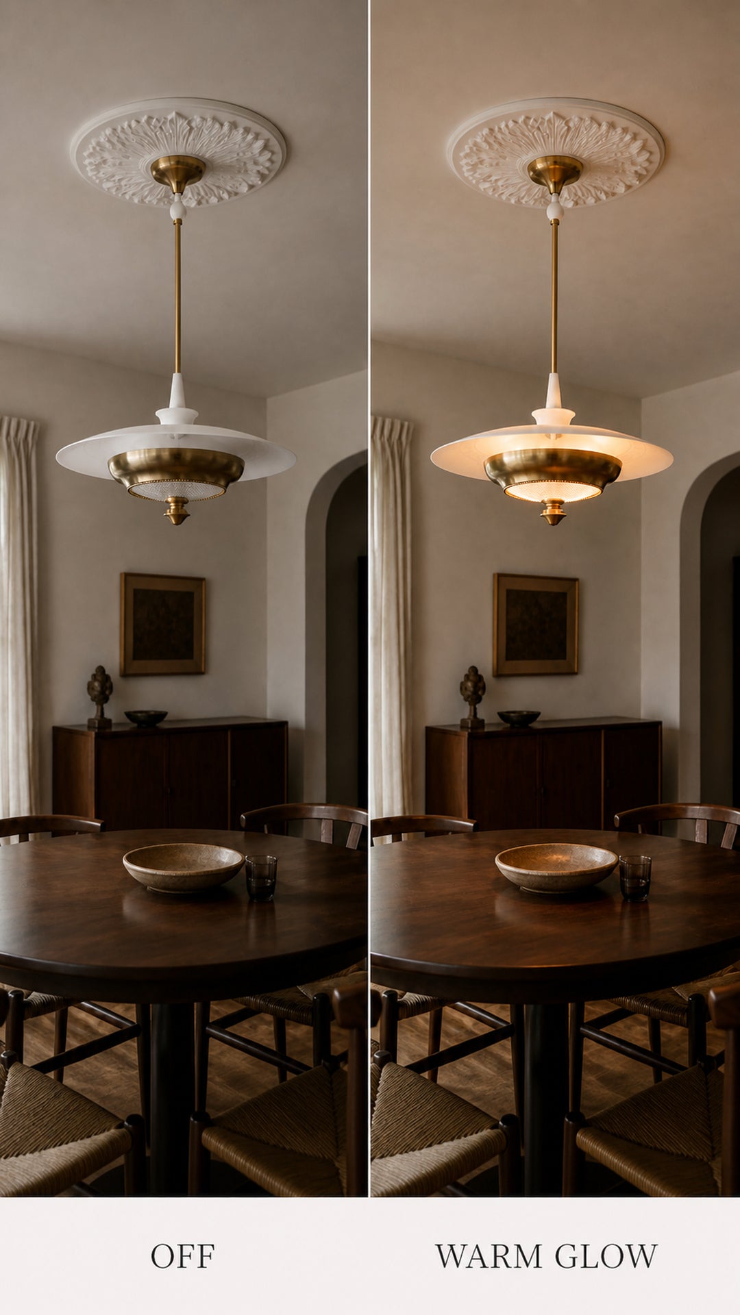 Aurelia Halo pendant shown off and illuminated
