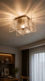 Glass Orbit textured glass ceiling light underside detail
