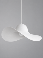 White Hat Pendant Light with sculptural pleated shade