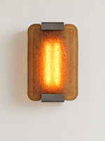 Textured Resin Panel Wall Sconce, Matte Black / Tea Brown