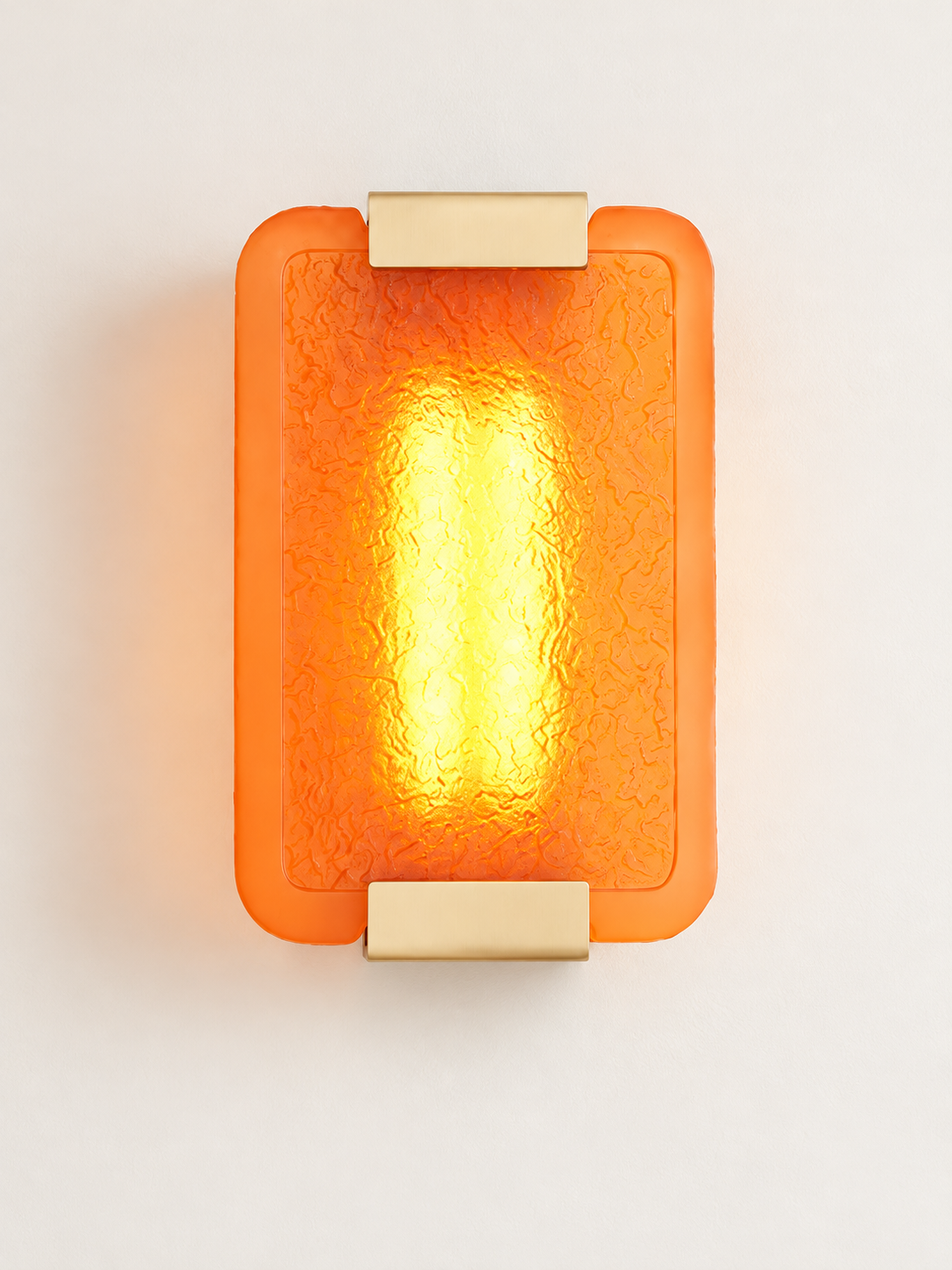 Textured Resin Panel Wall Sconce, Copper Tone / Orange