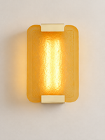 Textured Resin Panel Wall Sconce, Copper Tone / Yellow
