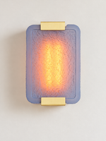 Textured Resin Panel Wall Sconce, Copper Tone / Blue