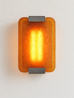 Textured Resin Panel Wall Sconce, Matte Black / Amber