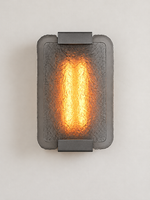 Textured Resin Panel Wall Sconce, Matte Black / Smoke Grey