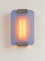Textured Resin Panel Wall Sconce, Matte Black / Blue