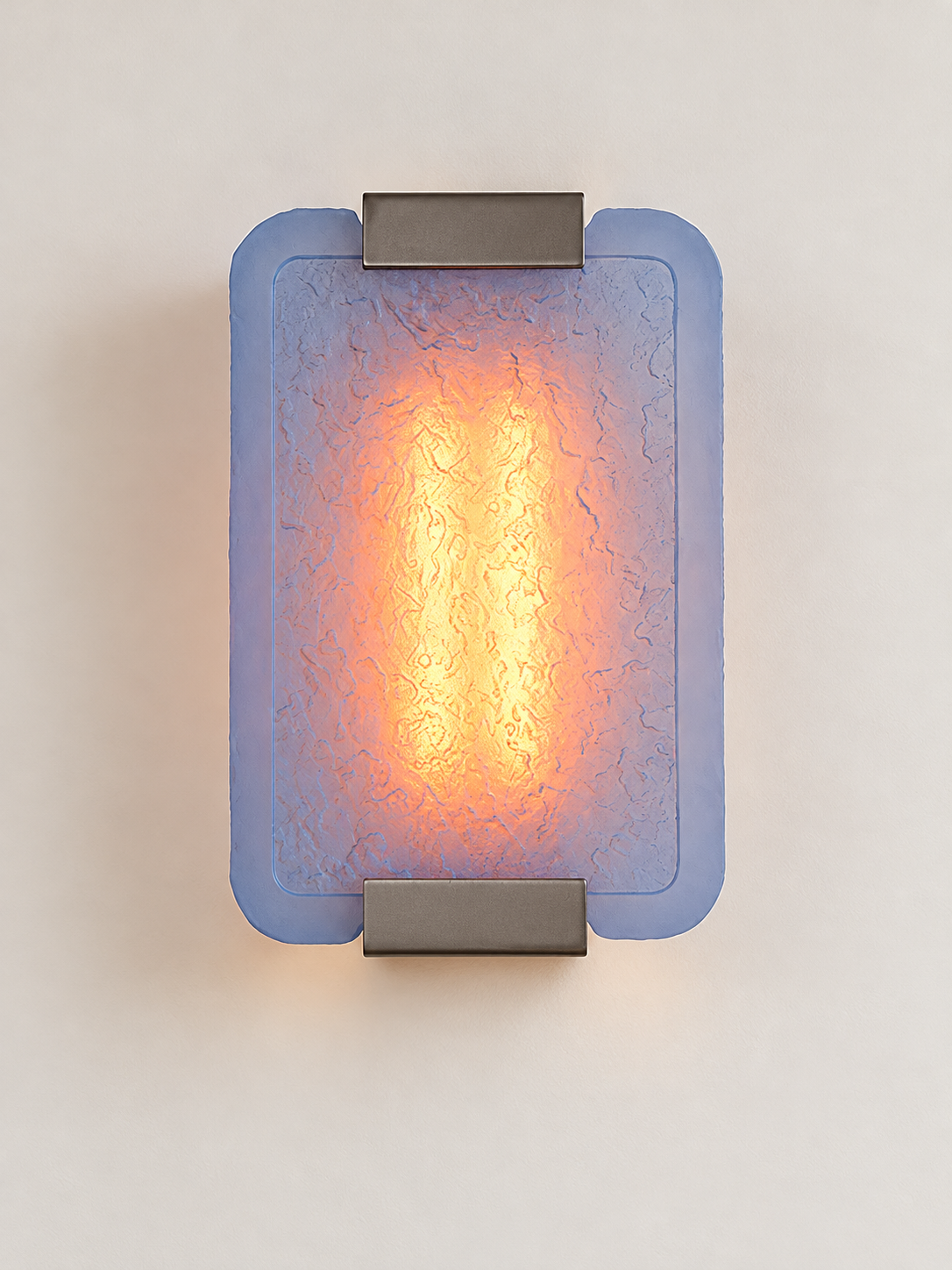 Textured Resin Panel Wall Sconce, Matte Black / Blue