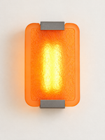 Textured Resin Panel Wall Sconce, Matte Black / Orange