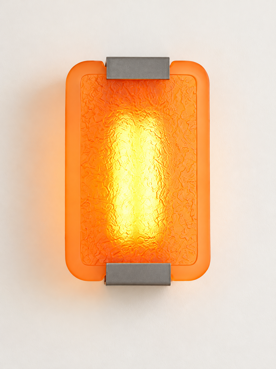 Textured Resin Panel Wall Sconce, Matte Black / Orange